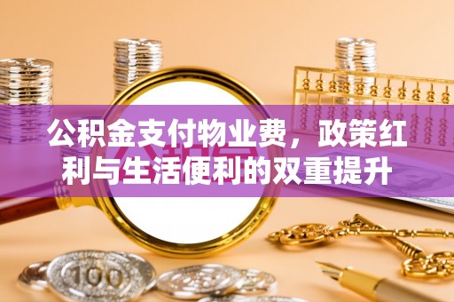 中介公积金支付物业费，政策红利与生活便利的双重提升