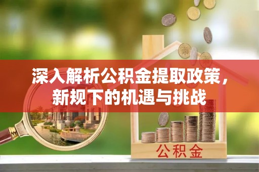 中介深入解析公积金提取政策，新规下的机遇与挑战