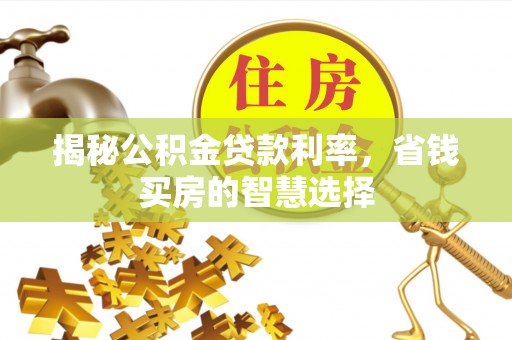 中介揭秘公积金贷款利率，省钱买房的智慧选择